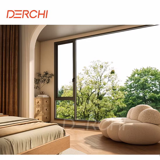 Hurricane Impact Tilt and Turn Single Double Glass Aluminum Casement Window Grill Design Awning Hinge Swing Lowe Glass French Passive Window